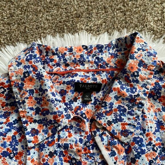 Talbots Floral Button Down Top Womens Size 1X - Picture 3 of 9